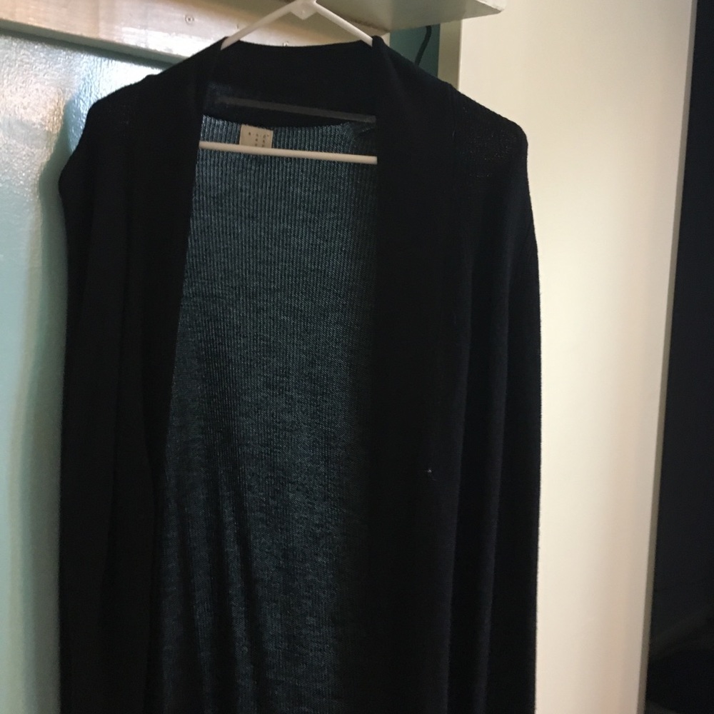 Black open cardigan